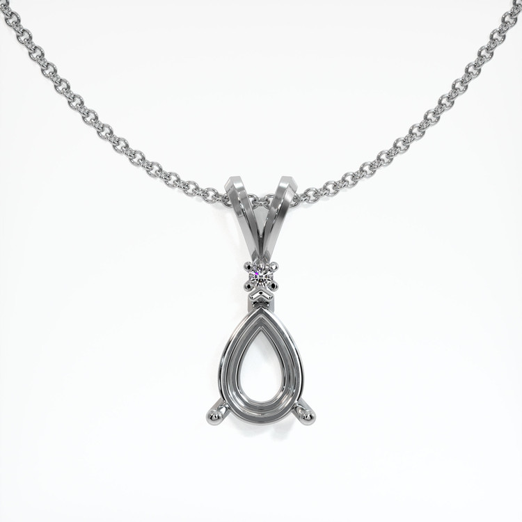 18K White Gold Accent Stones Pendant Setting