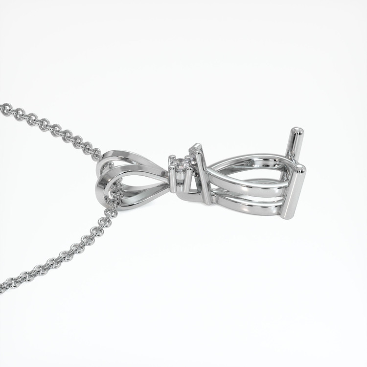 18K White Gold Accent Stones Pendant Setting