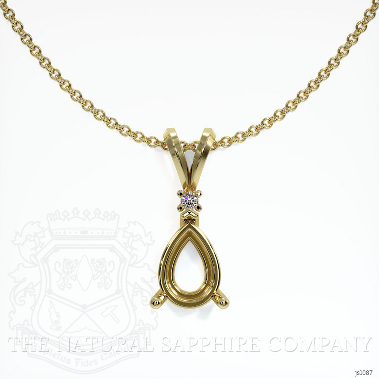 10K Yellow Gold Accent Stones Pendant Setting