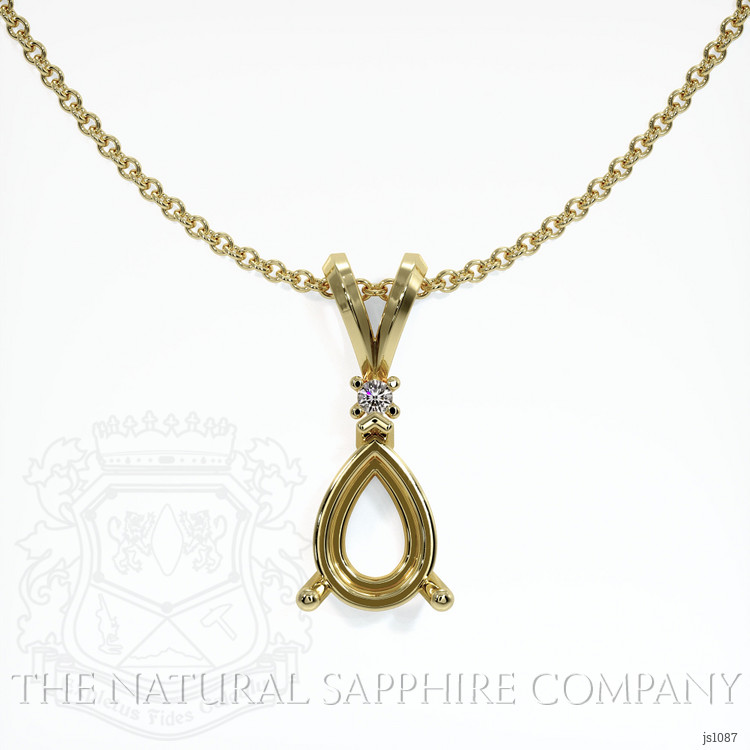 14K Yellow Gold Accent Stones Pendant Setting