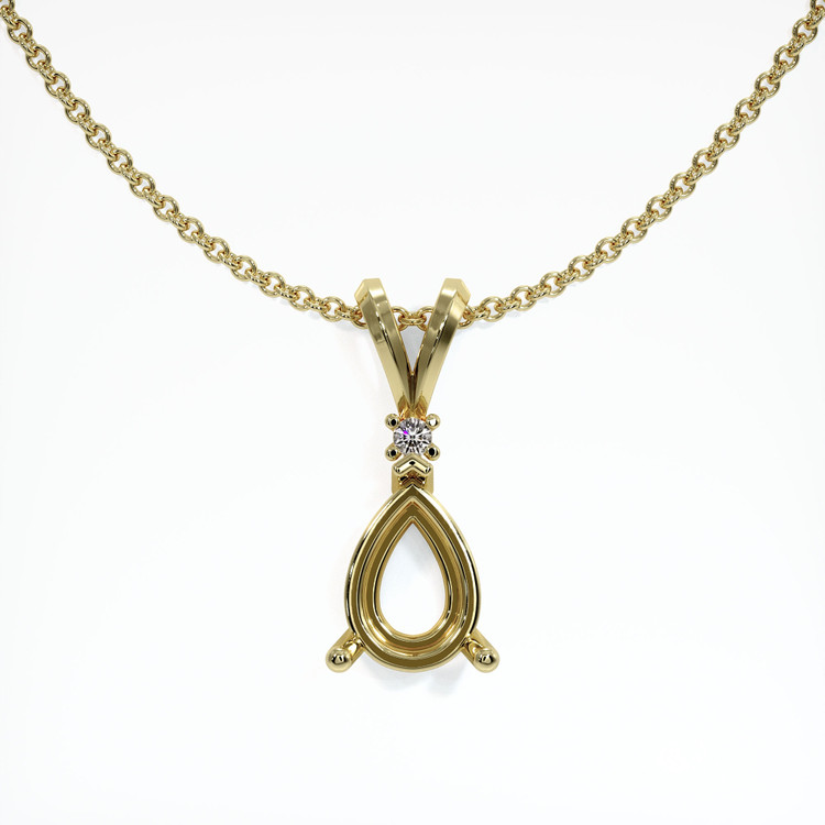 14K Yellow Gold Accent Stones Pendant Setting