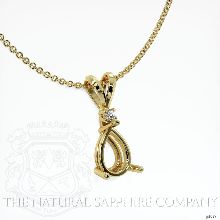 14K Yellow Gold Accent Stones Pendant Setting