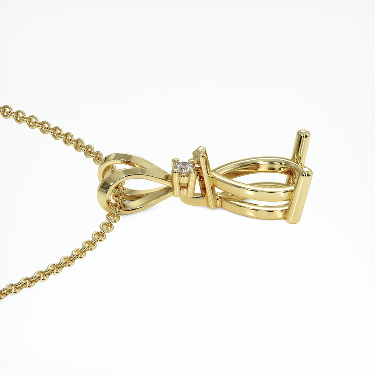 14K Yellow Gold Accent Stones Pendant Setting