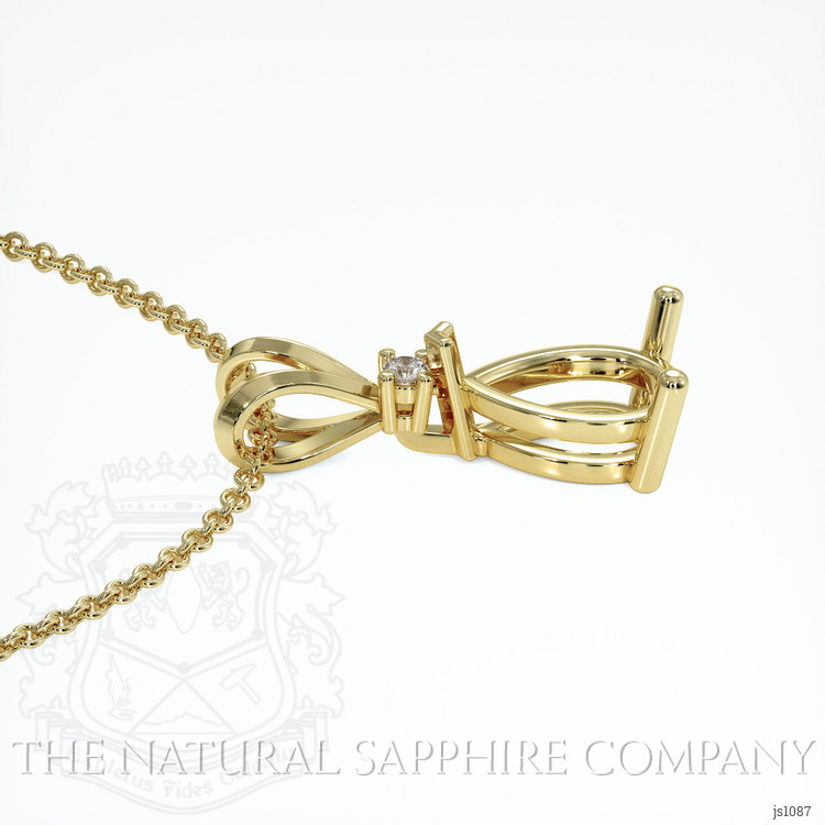 14K Yellow Gold Accent Stones Pendant Setting