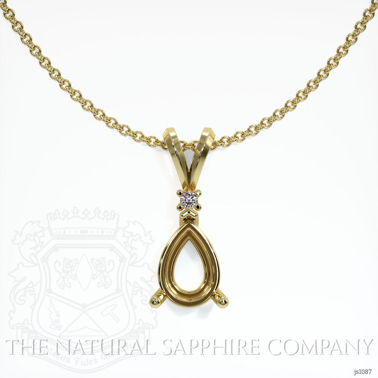 18K Yellow Gold Accent Stones Pendant Setting