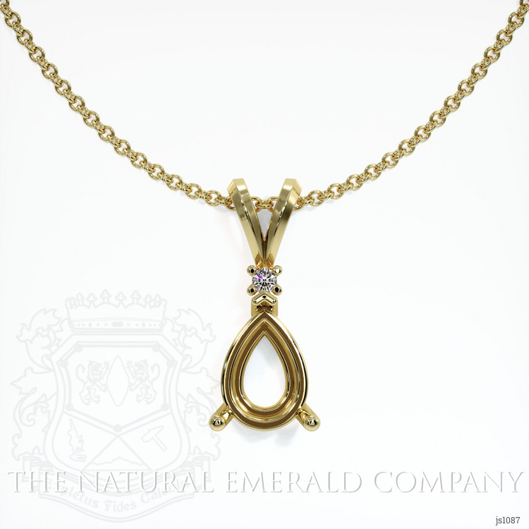 18K Yellow Gold Accent Stones Pendant Setting
