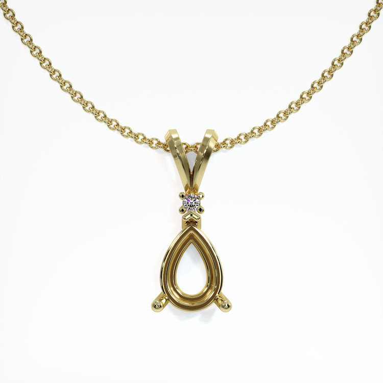 18K Yellow Gold Accent Stones Pendant Setting