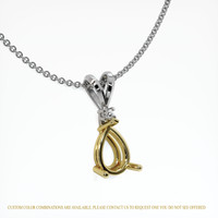 14K Yellow & White Accent Stones Pendant Setting Image