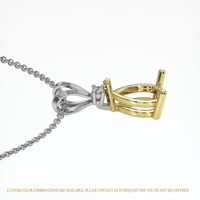 14K Yellow & White Accent Stones Pendant Setting Image