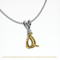 18K Yellow & White Accent Stones Pendant Setting Image