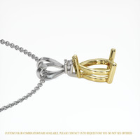 18K Yellow & White Accent Stones Pendant Setting Image