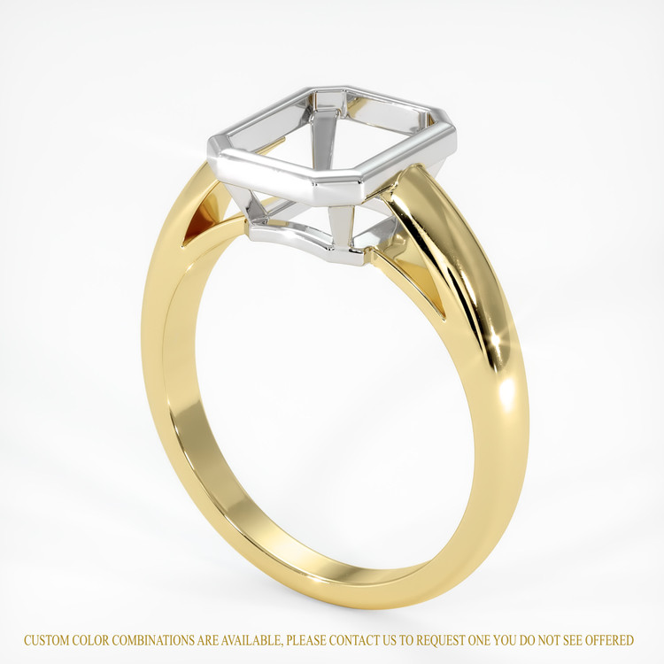 14K White & Yellow Men's Ring Setting