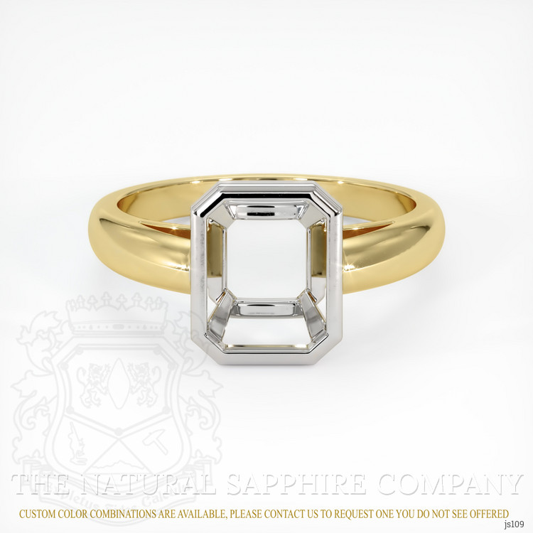 14K White & Yellow Men's Ring Setting