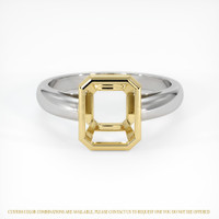 14K Yellow & White Men's Ring Setting Image
