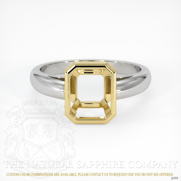 14K Yellow & White Men's Ring Setting