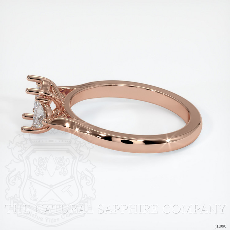 14K Rose Gold Three Stone Ring Setting