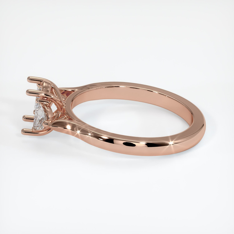 14K Rose Gold Three Stone Ring Setting