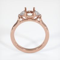 14K Rose Gold Three Stone Ring Setting Image