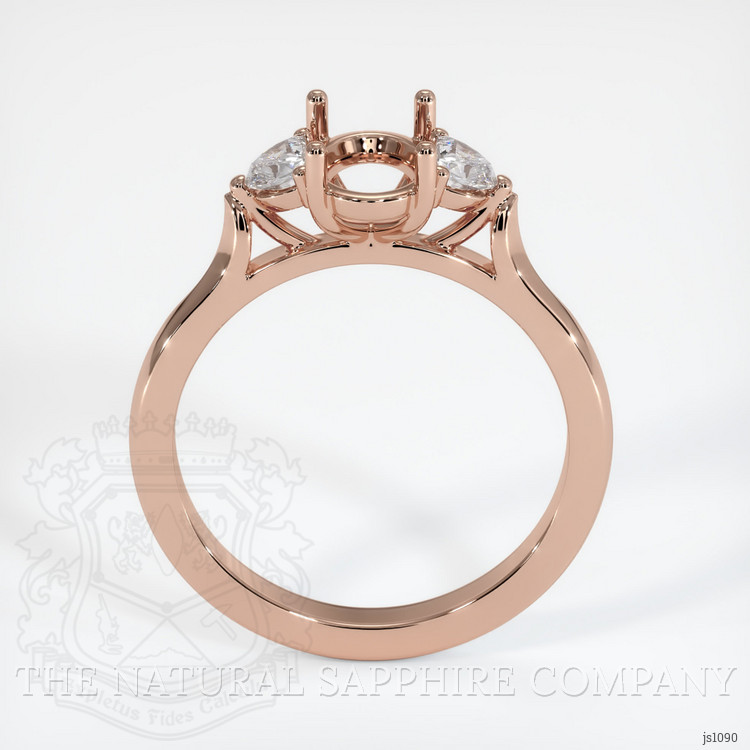 14K Rose Gold Three Stone Ring Setting