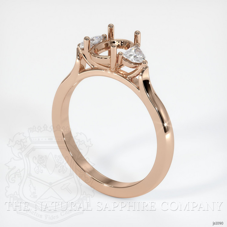 18K Rose Gold Three Stone Ring Setting