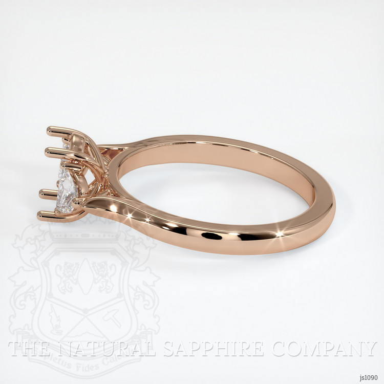 18K Rose Gold Three Stone Ring Setting