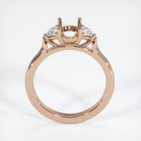 18K Rose Gold Three Stone Ring Setting Image