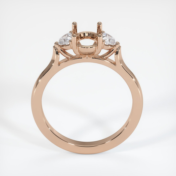 18K Rose Gold Three Stone Ring Setting