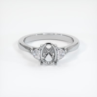 10K White Gold Three Stone Ring Setting Image