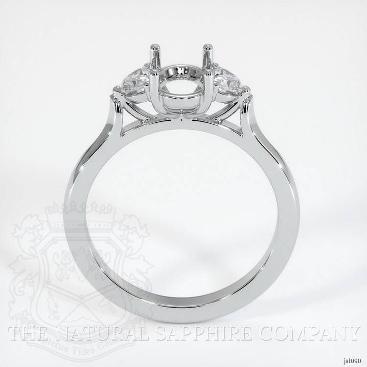 10K White Gold Three Stone Ring Setting