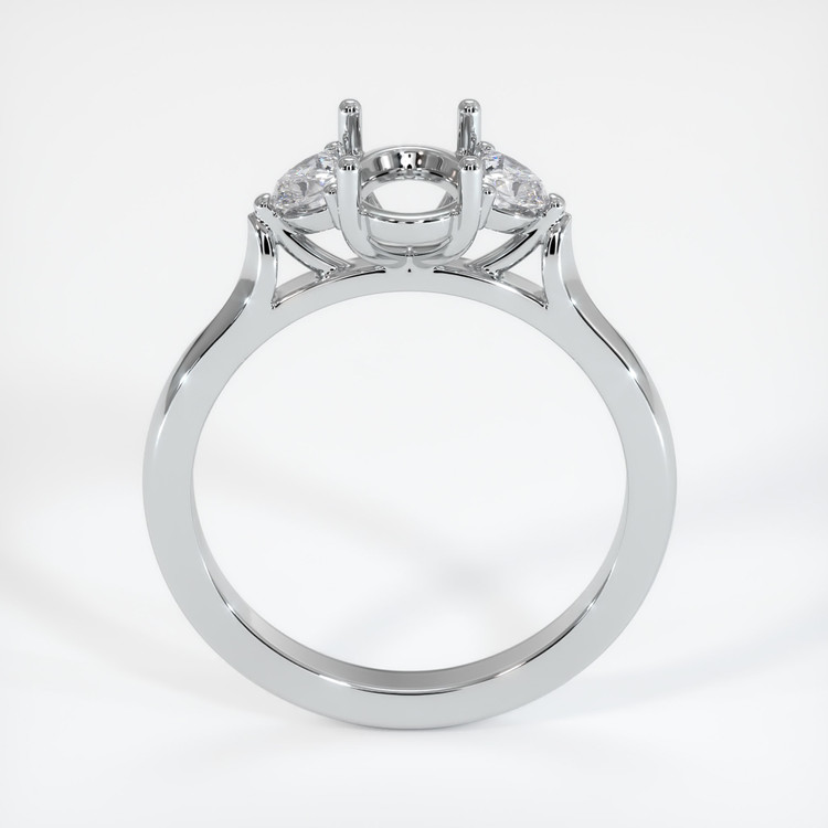 10K White Gold Three Stone Ring Setting