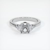 14K White Gold Three Stone Ring Setting Image