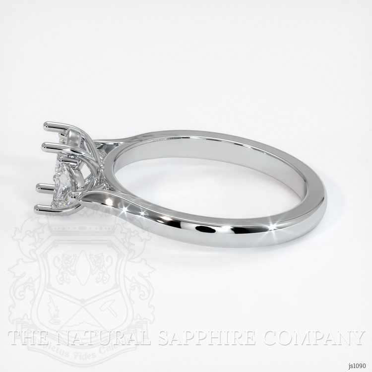 14K White Gold Three Stone Ring Setting