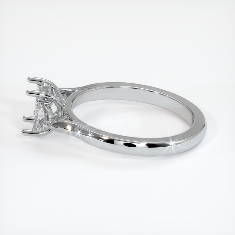 14K White Gold Three Stone Ring Setting