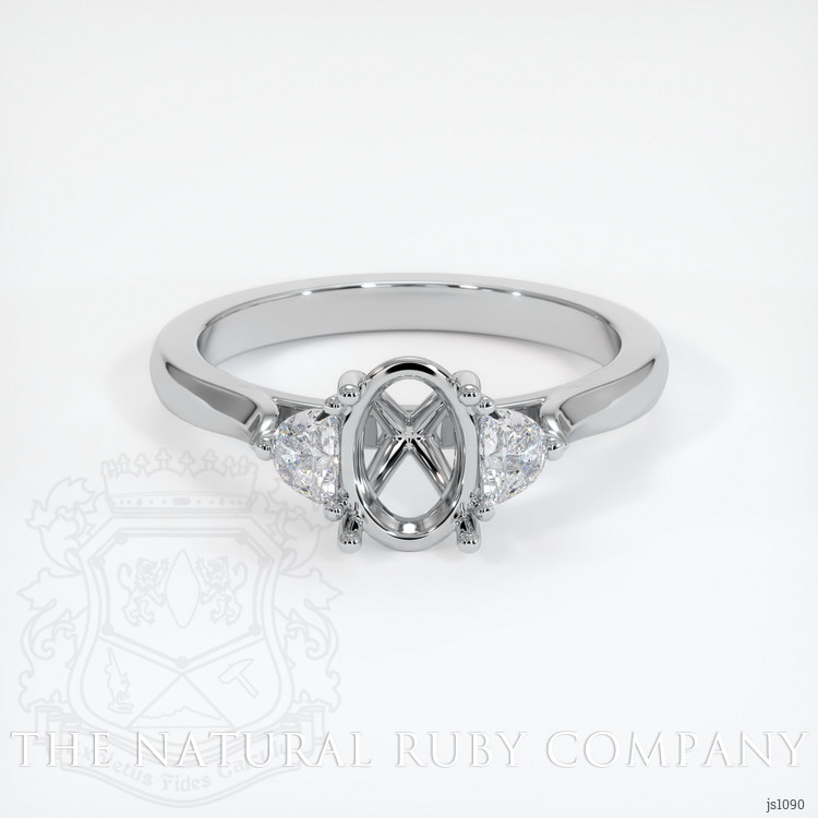 18K White Gold Three Stone Ring Setting