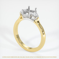 14K White & Yellow Three Stone Ring Setting Video