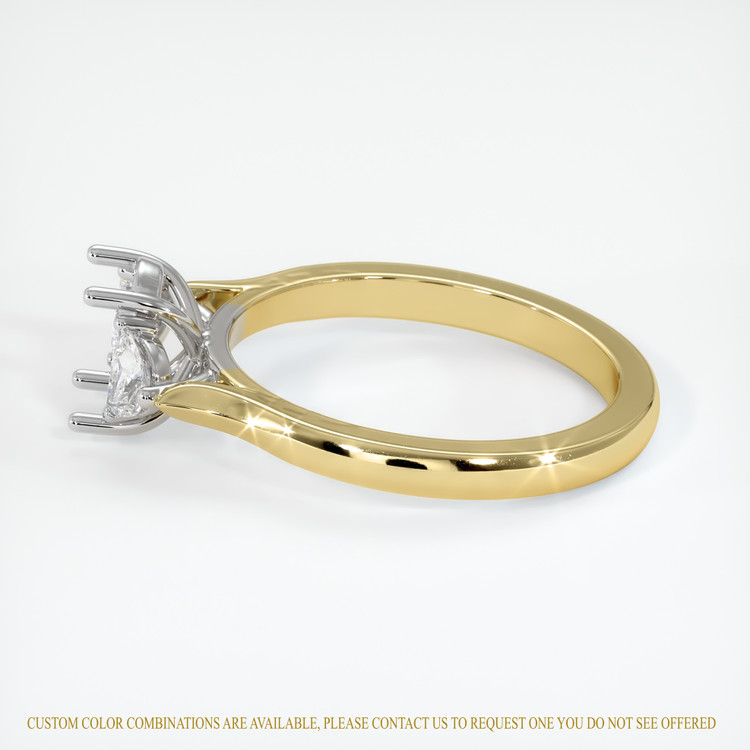 14K White & Yellow Three Stone Ring Setting