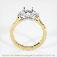 14K White & Yellow Three Stone Ring Setting Image