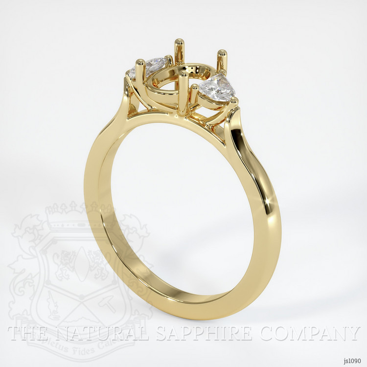 10K Yellow Gold Three Stone Ring Setting