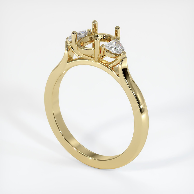 10K Yellow Gold Three Stone Ring Setting