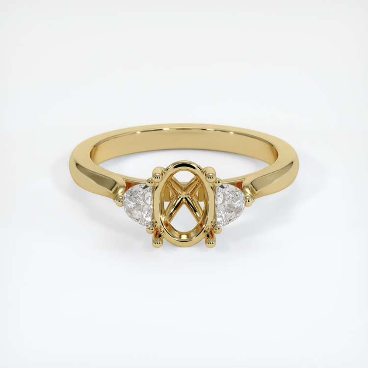 10K Yellow Gold Three Stone Ring Setting