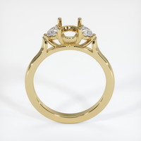 10K Yellow Gold Three Stone Ring Setting Image
