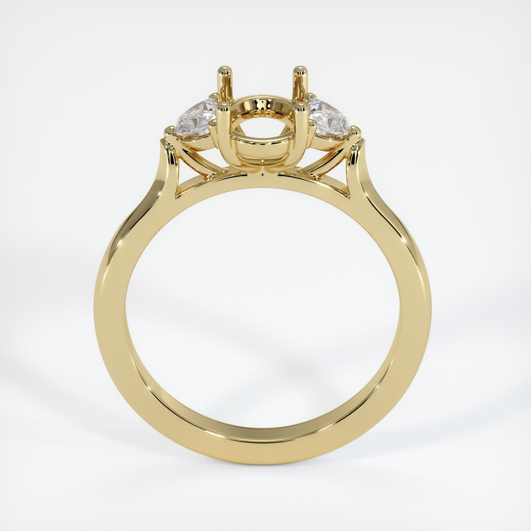 10K Yellow Gold Three Stone Ring Setting