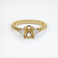 14K Yellow Gold Three Stone Ring Setting Image