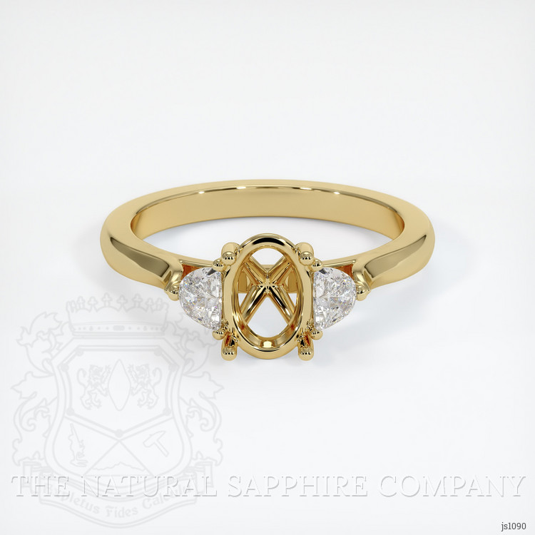 14K Yellow Gold Three Stone Ring Setting