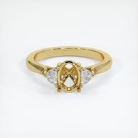 18K Yellow Gold Three Stone Ring Setting Image