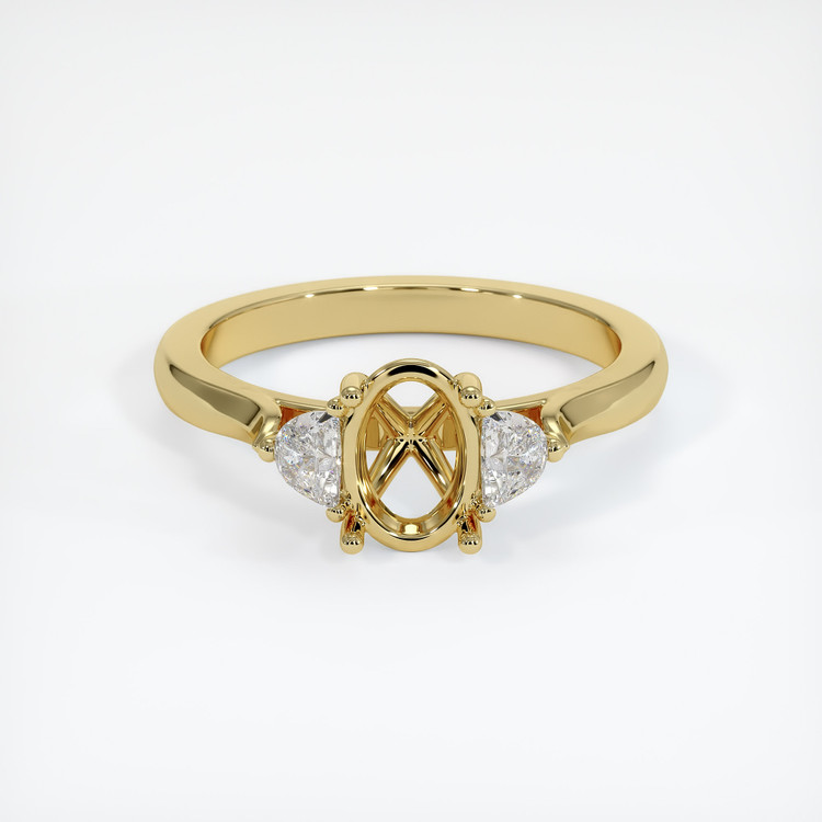 18K Yellow Gold Three Stone Ring Setting