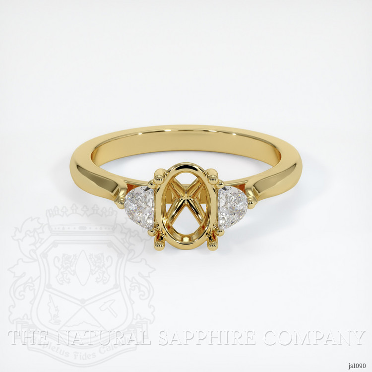 18K Yellow Gold Three Stone Ring Setting