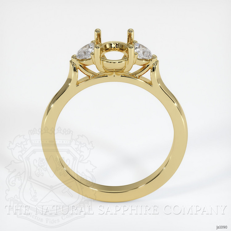 18K Yellow Gold Three Stone Ring Setting