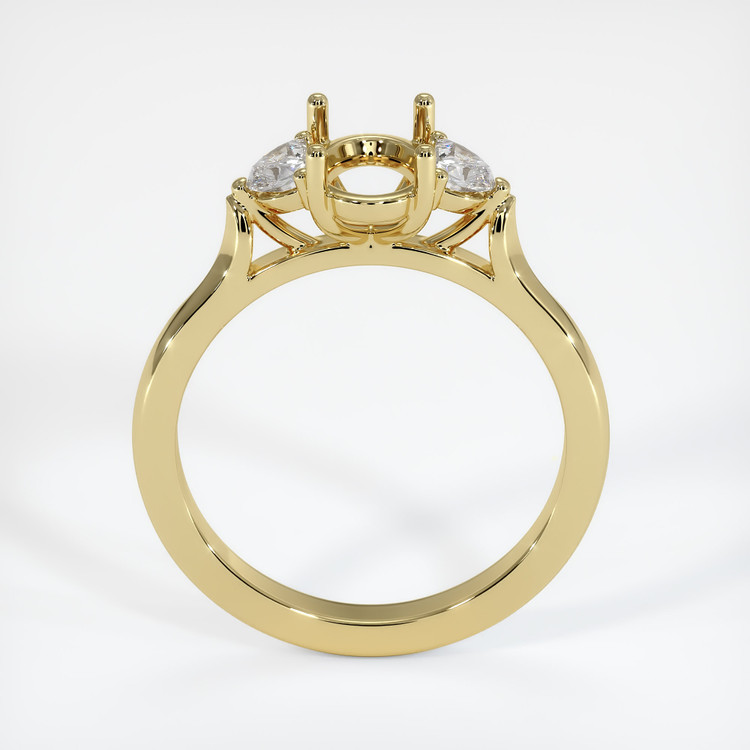 18K Yellow Gold Three Stone Ring Setting