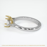 14K Yellow & White Three Stone Ring Setting Image